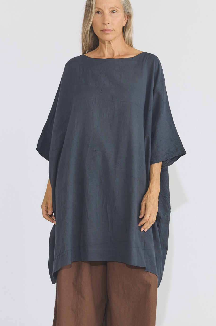 Corse Cotton Box Dress - Charcoal