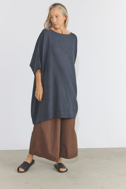 Corse Cotton Box Dress - Charcoal