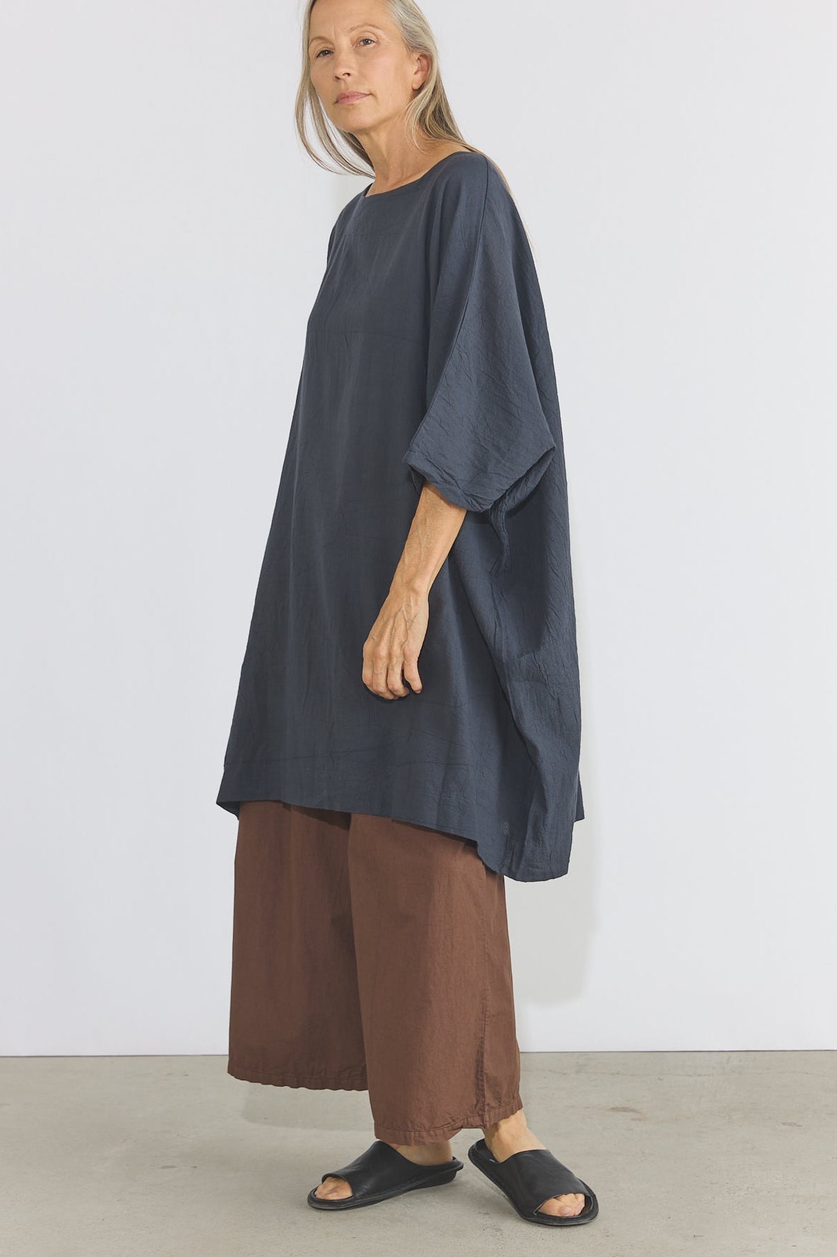 Corse Cotton Box Dress - Charcoal