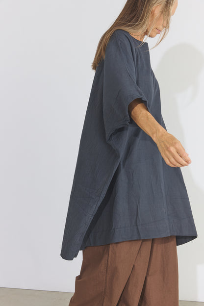 Corse Cotton Box Dress - Charcoal