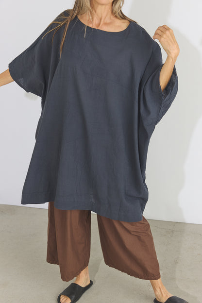 Corse Cotton Box Dress - Charcoal