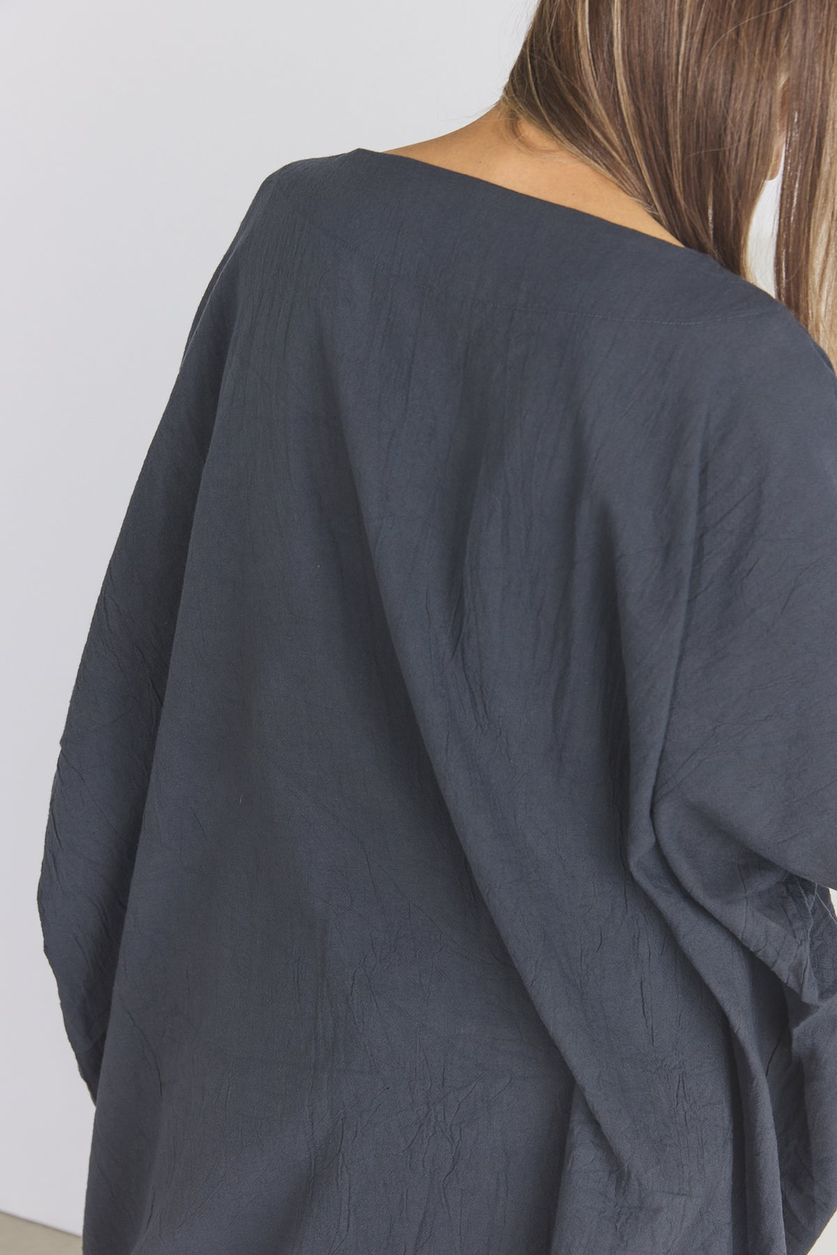 Corse Cotton Box Dress - Charcoal