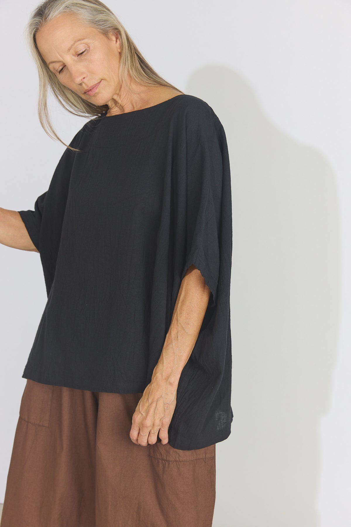 Corse Cotton Box Top - Black