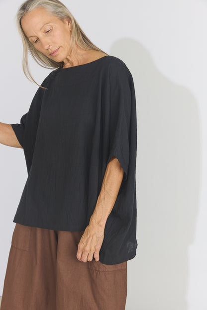 Corse Cotton Box Top - Black