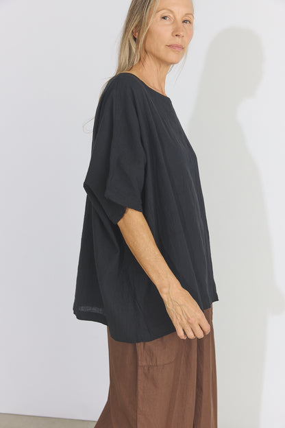 Corse Cotton Box Top - Black