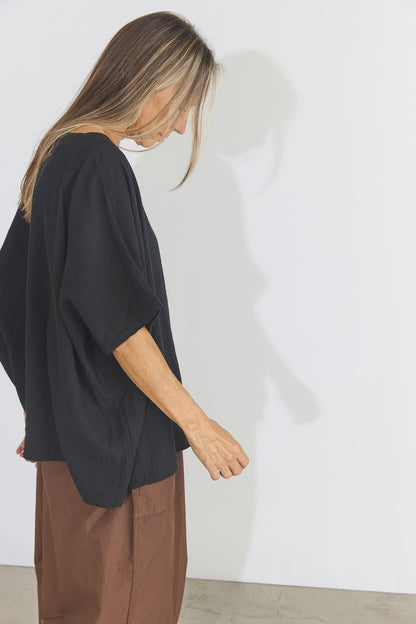 Corse Cotton Box Top - Black