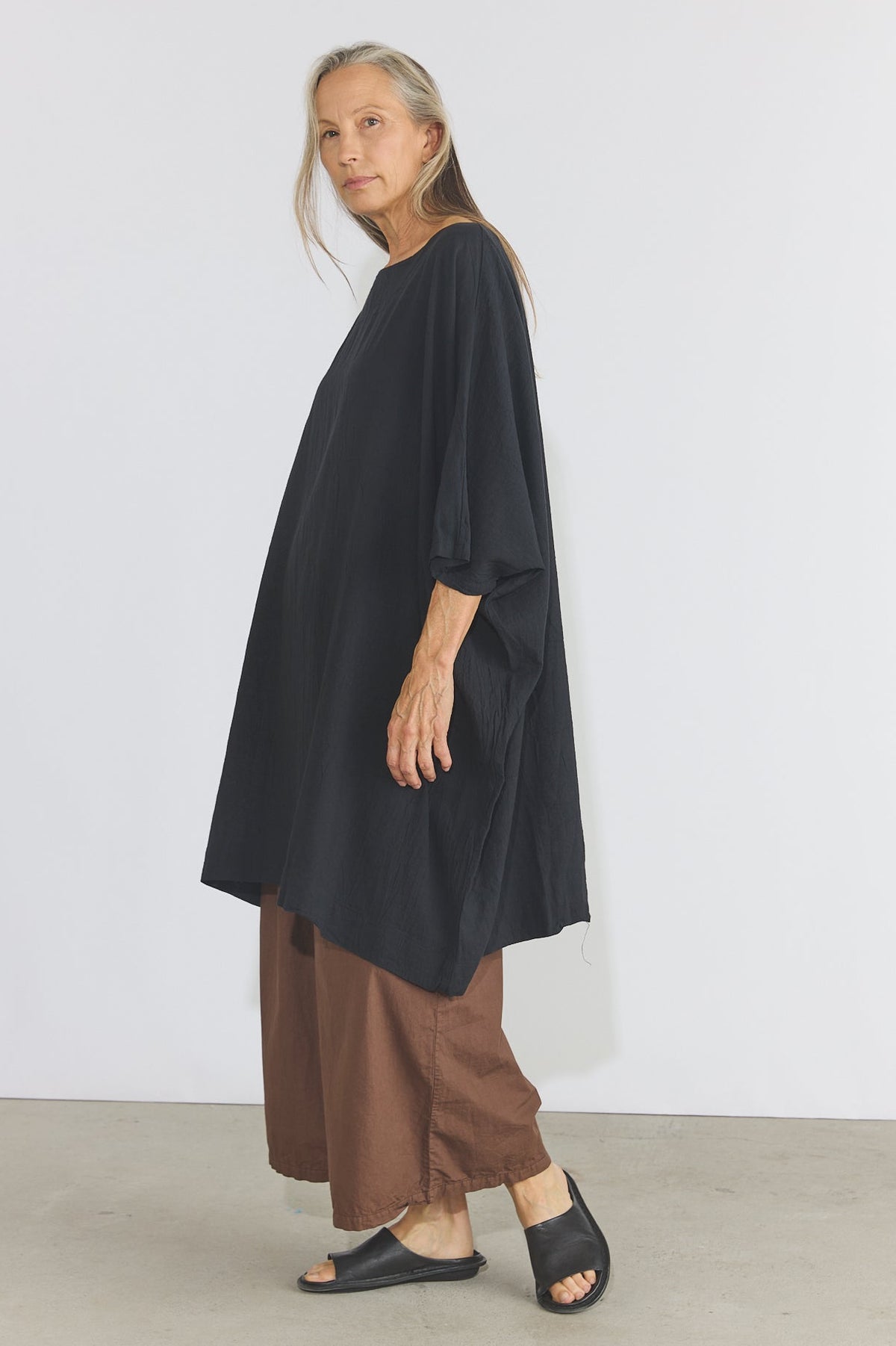 Corse Cotton Box Dress - Black