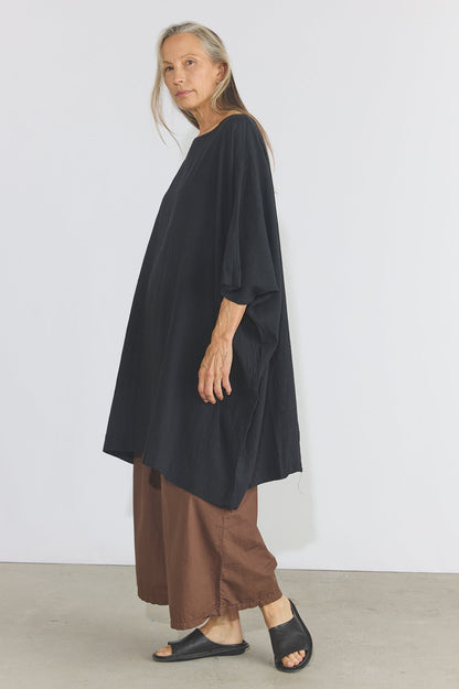 Corse Cotton Box Dress - Black