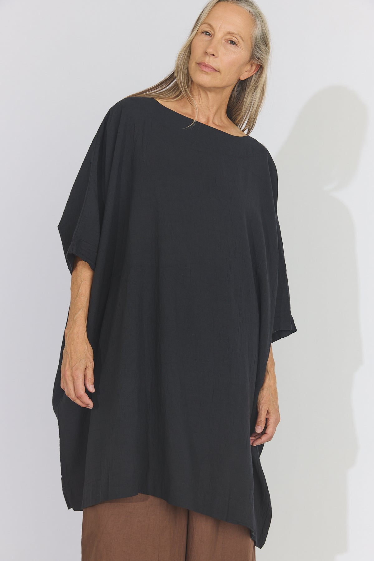 Corse Cotton Box Dress - Black