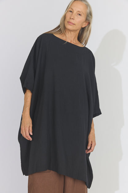 Corse Cotton Box Dress - Black