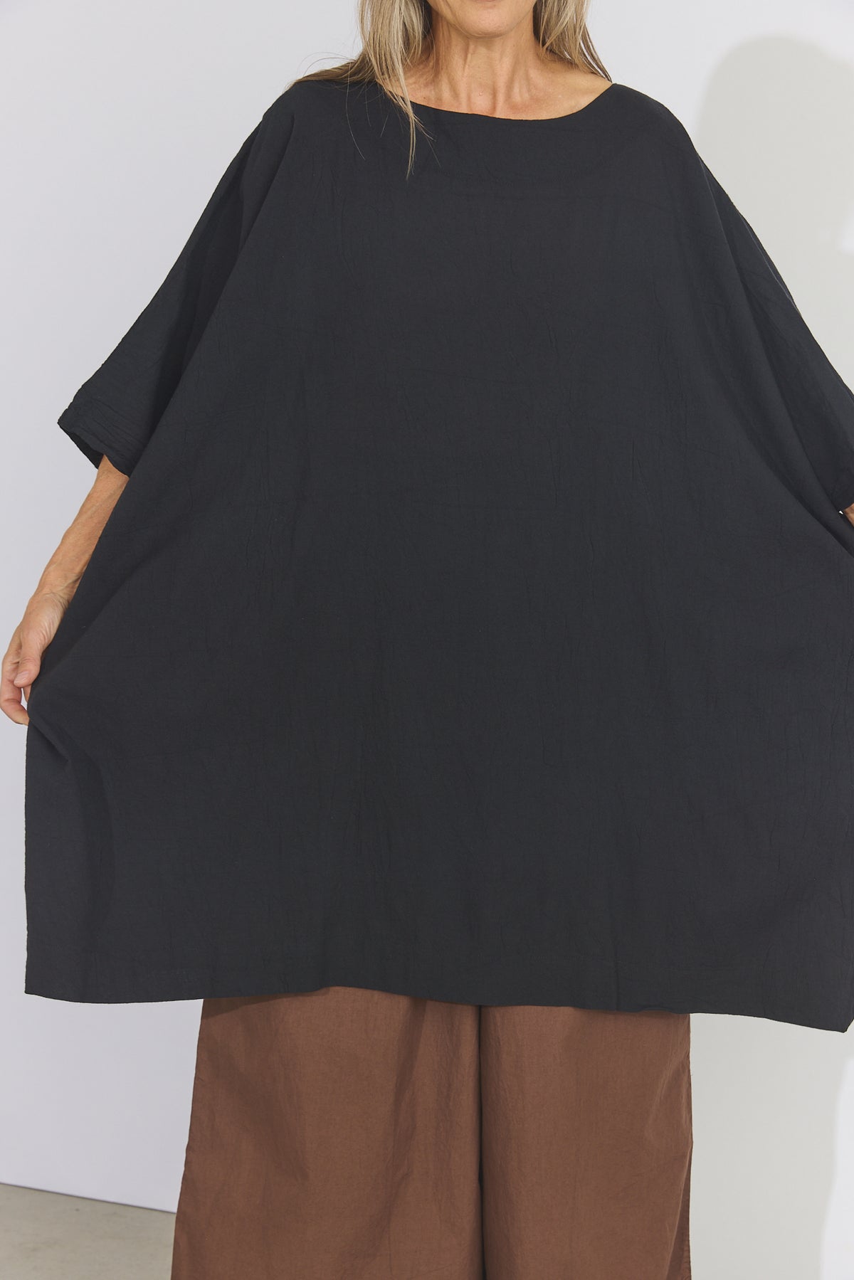 Corse Cotton Box Dress - Black