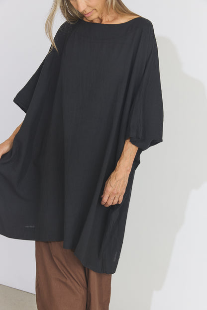 Corse Cotton Box Dress - Black
