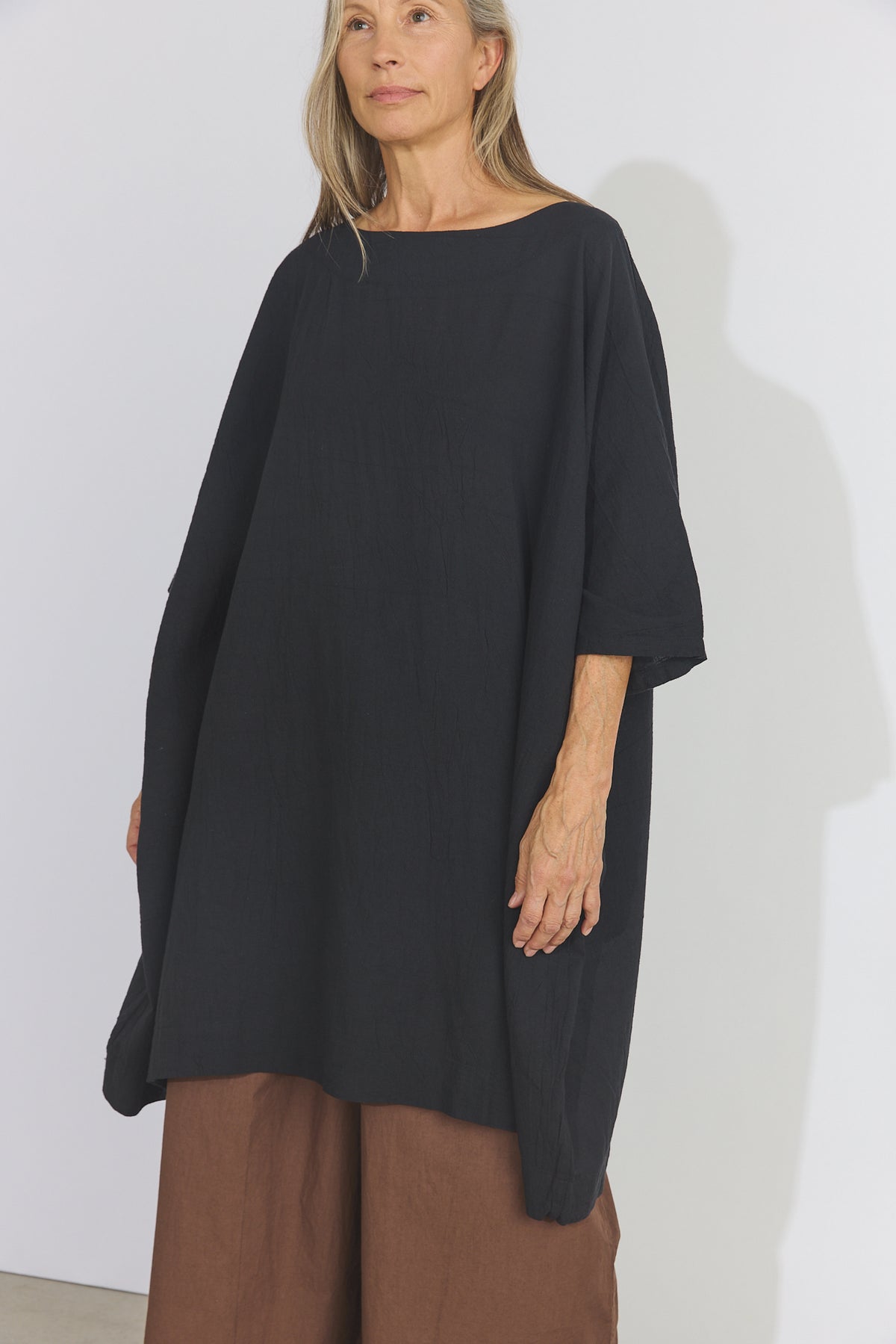 Corse Cotton Box Dress - Black