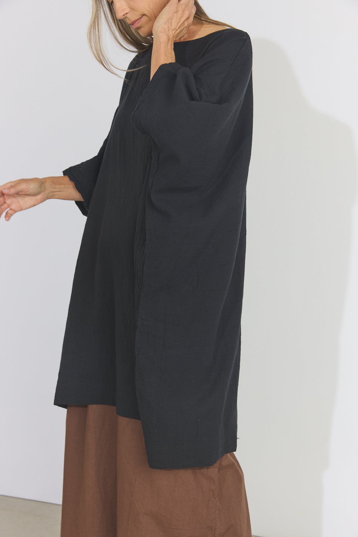 Corse Cotton Box Dress - Black