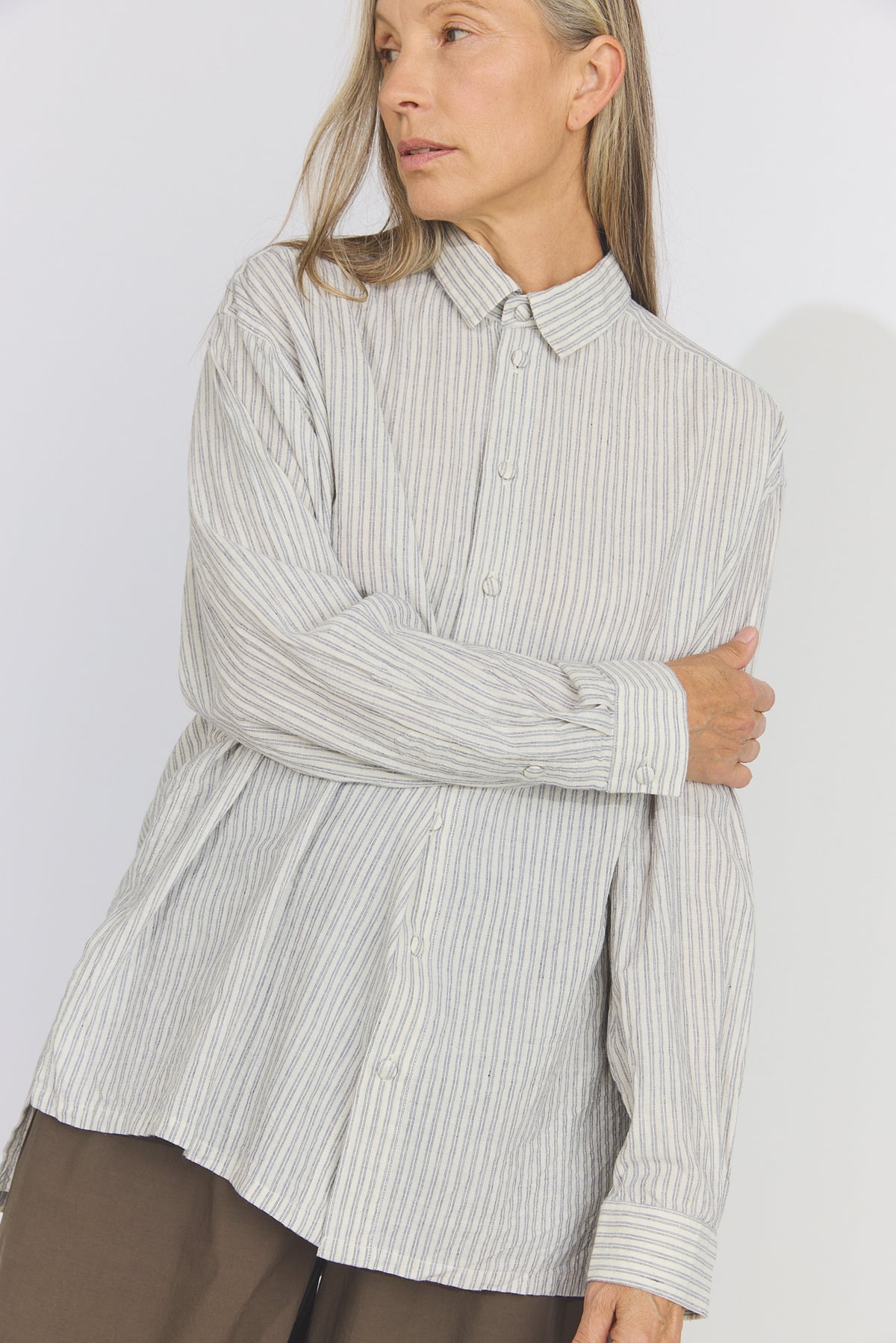Bengal Stripe Loose-fitting Shirt - Off White