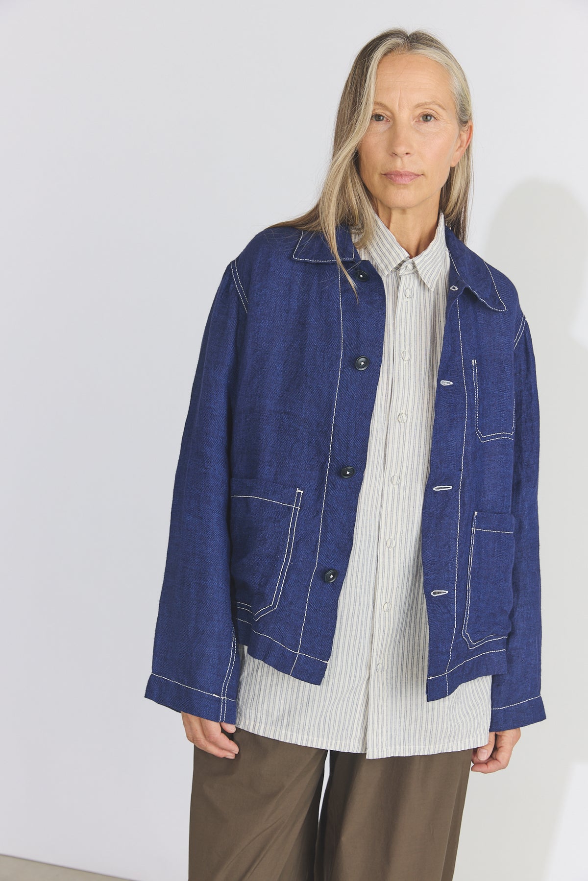 Teori Hemp Coverall Jacket - Navy