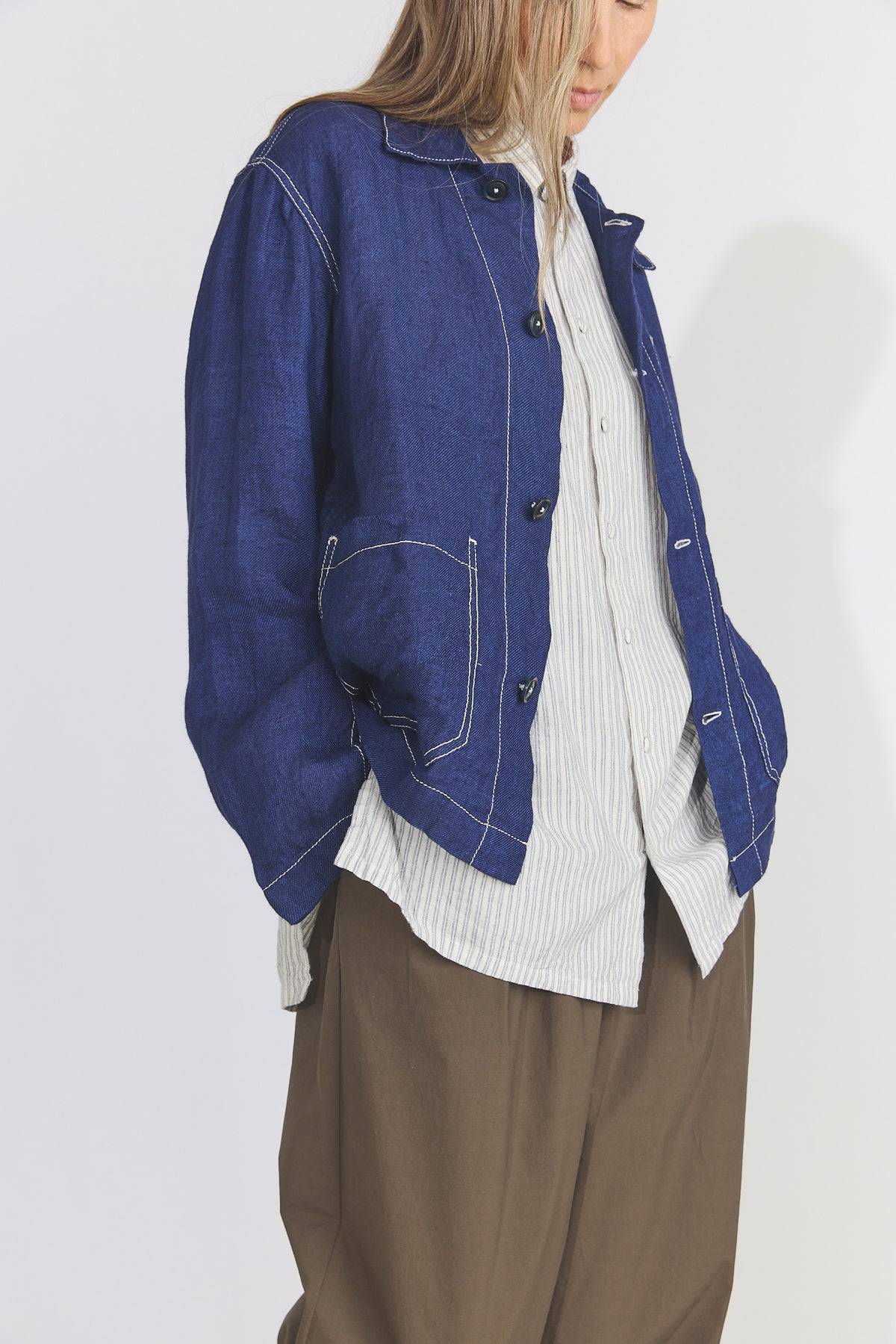 Teori Hemp Coverall Jacket - Navy