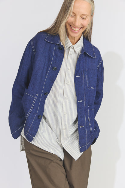Teori Hemp Coverall Jacket - Navy