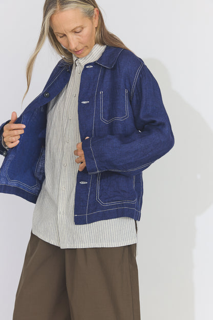 Teori Hemp Coverall Jacket - Navy