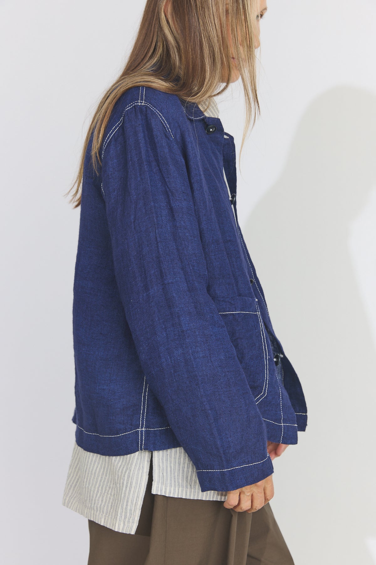Teori Hemp Coverall Jacket - Navy