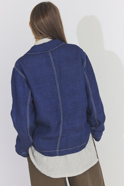 Teori Hemp Coverall Jacket - Navy