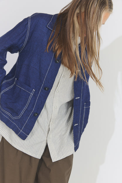 Teori Hemp Coverall Jacket - Navy