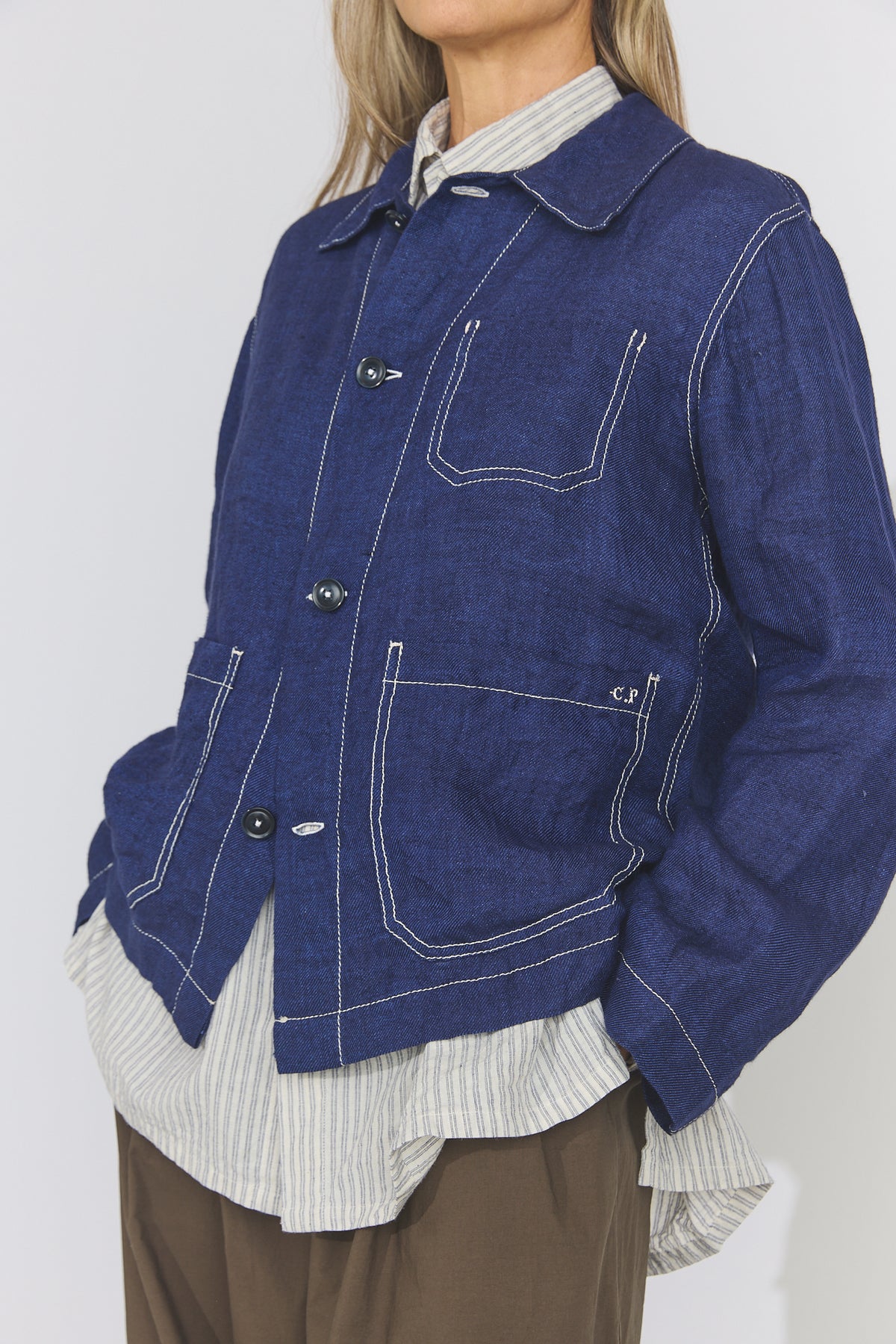 Teori Hemp Coverall Jacket - Navy