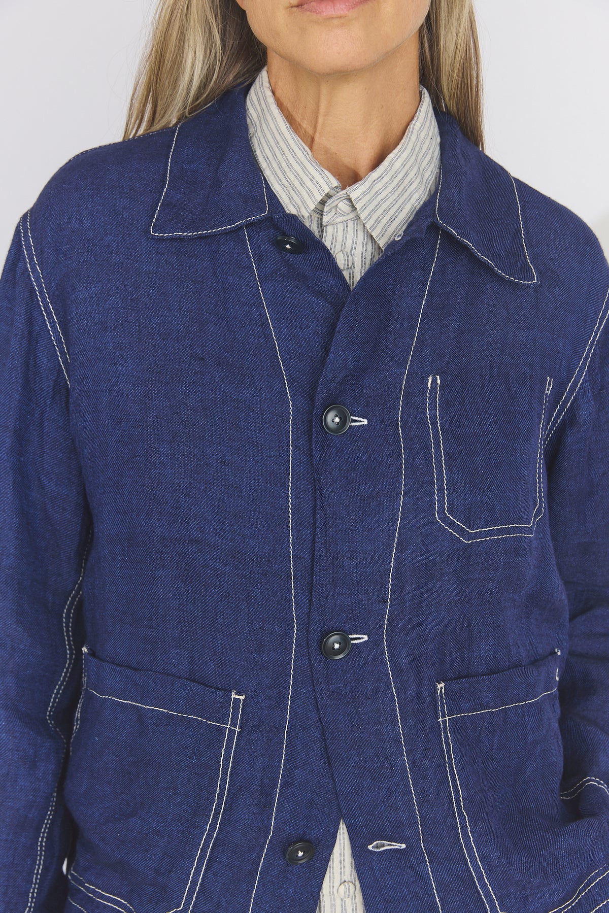 Teori Hemp Coverall Jacket - Navy