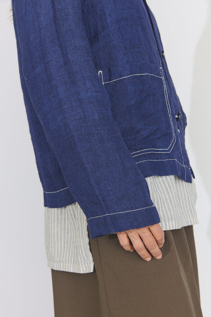 Teori Hemp Coverall Jacket - Navy