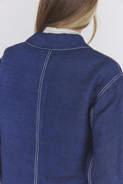 Teori Hemp Coverall Jacket - Navy