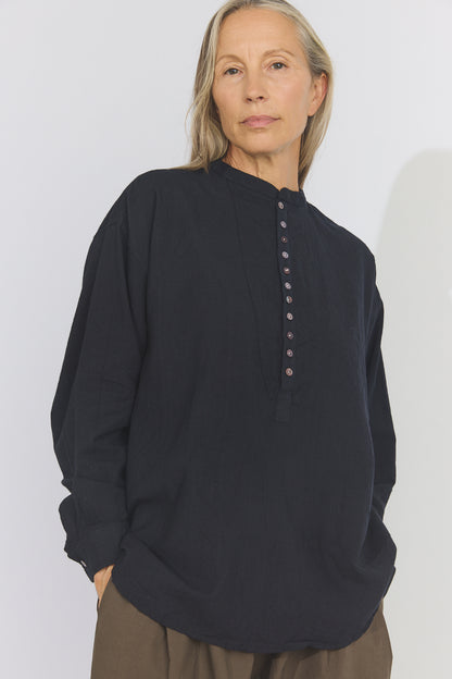 Sobakasu Khadi Henry Shirt - Black