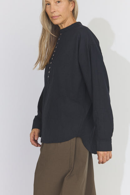 Sobakasu Khadi Henry Shirt - Black