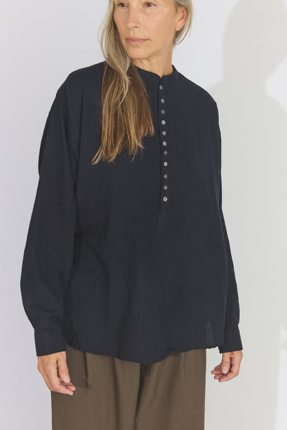 Sobakasu Khadi Henry Shirt - Black