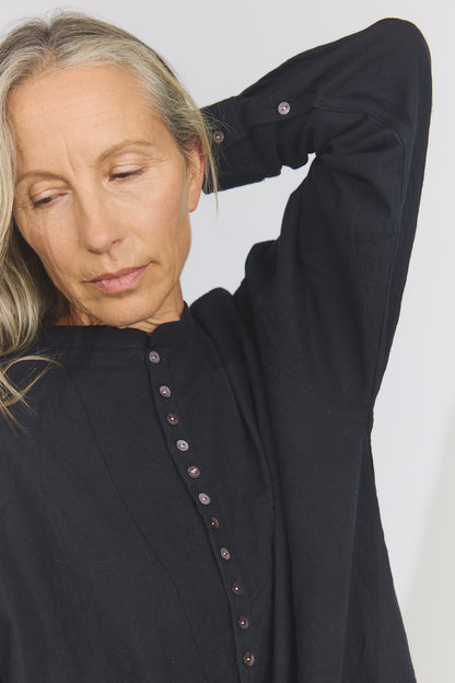 Sobakasu Khadi Henry Shirt - Black
