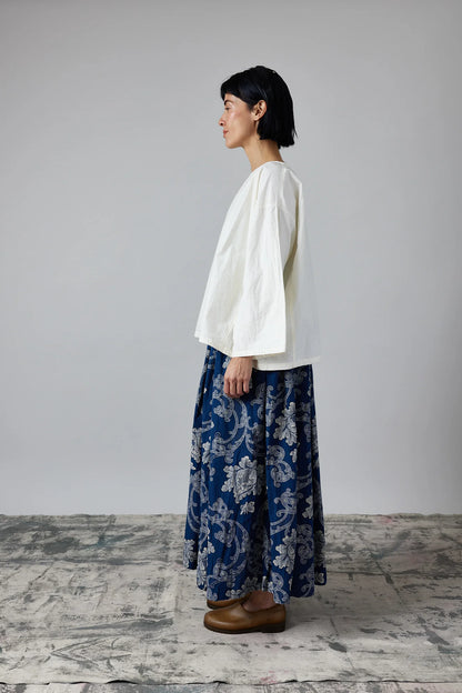 Silvie Round Neck Boxy Top - Cotton Poplin White