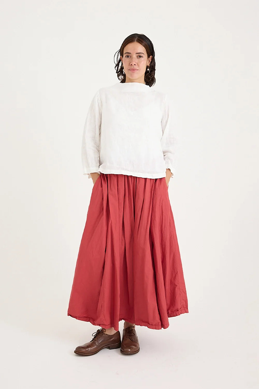 Ulla Skirt - Cotton Poplin Terracotta