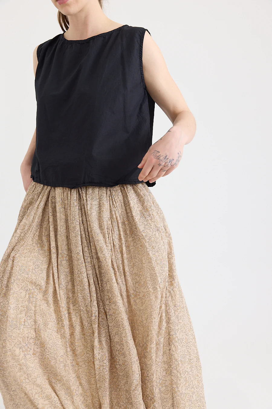 Ulla Skirt - Double Cotton Voile Ginza Print