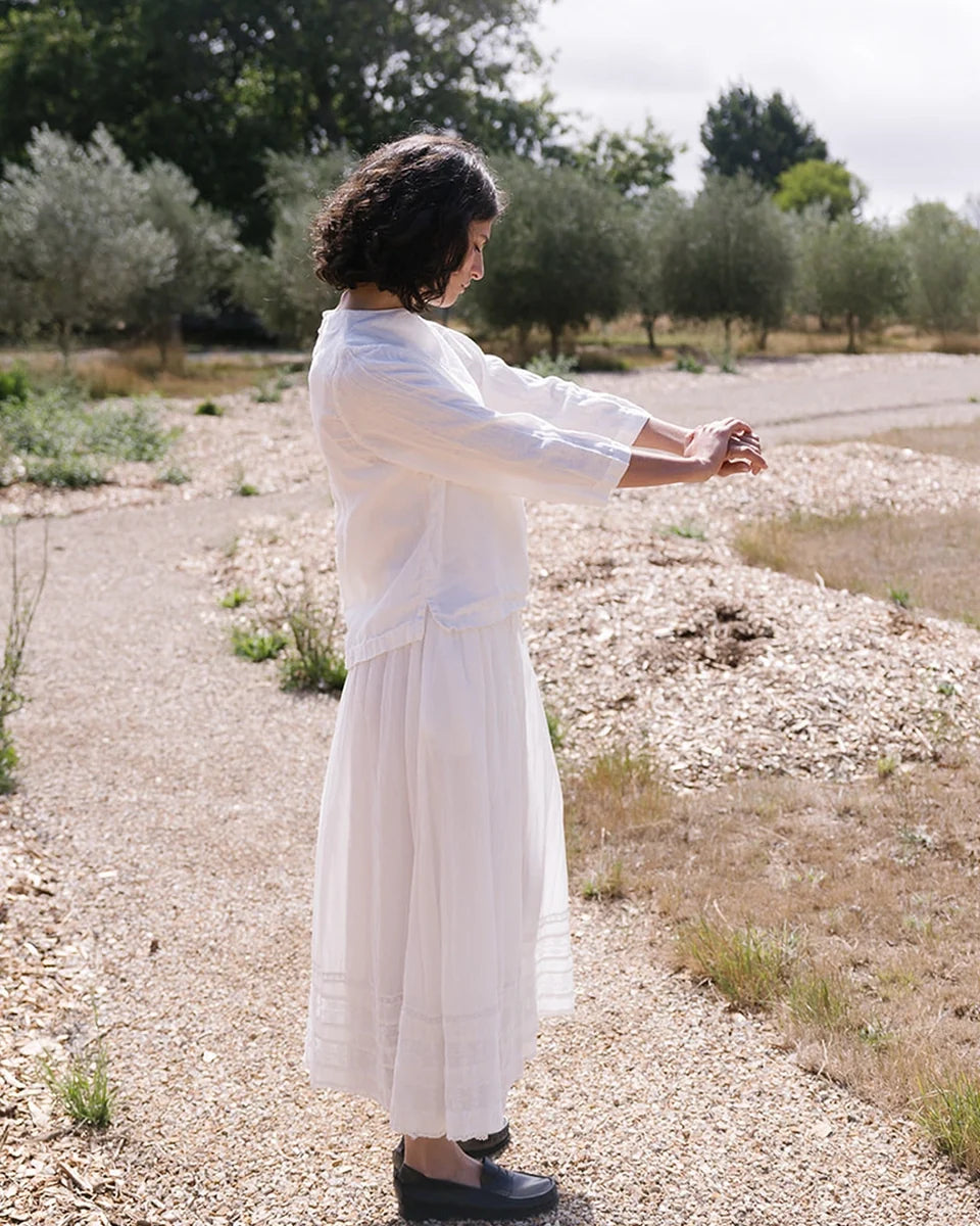 Harper Skirt - White Cotton Lace