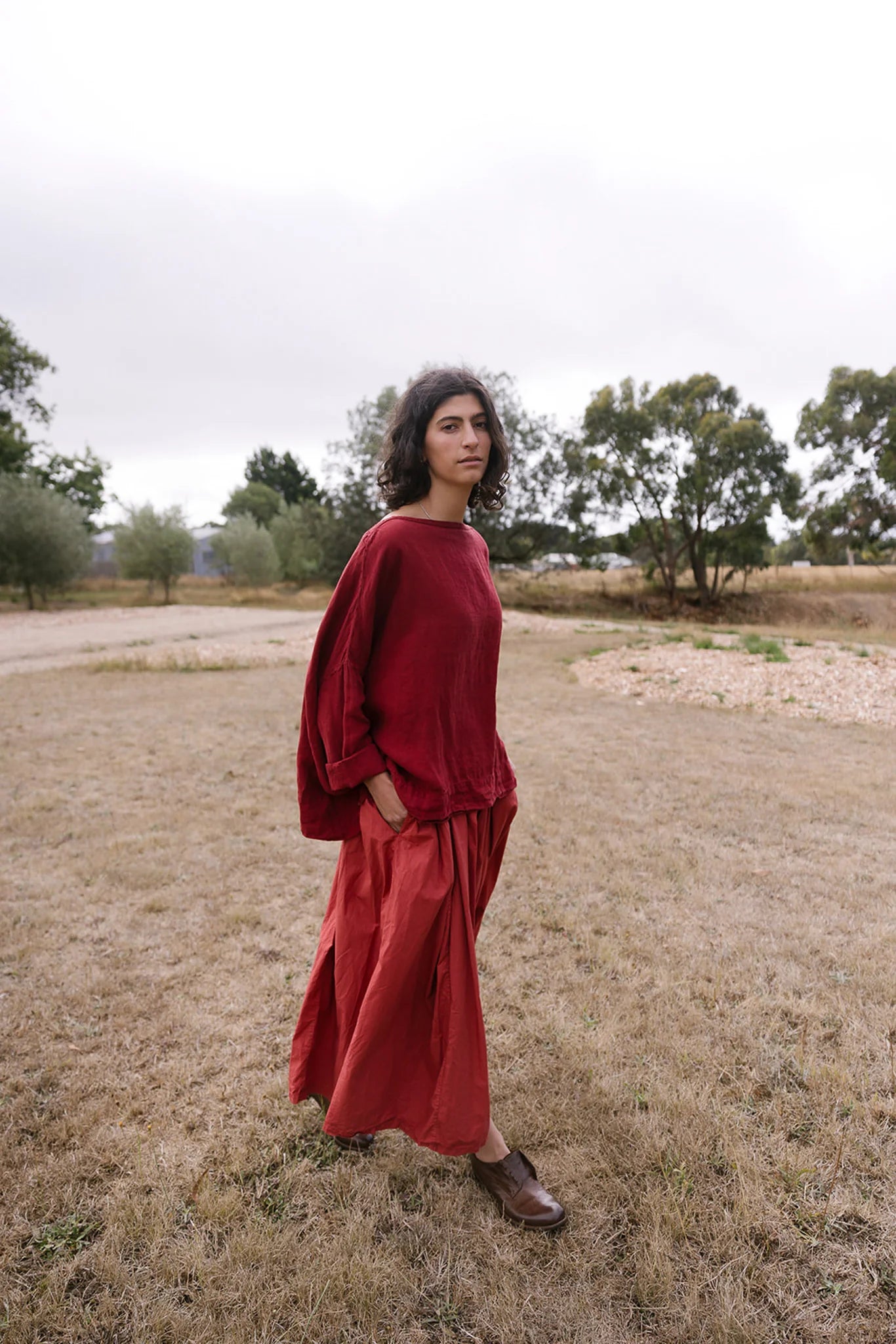 Ulla Skirt - Cotton Poplin Terracotta