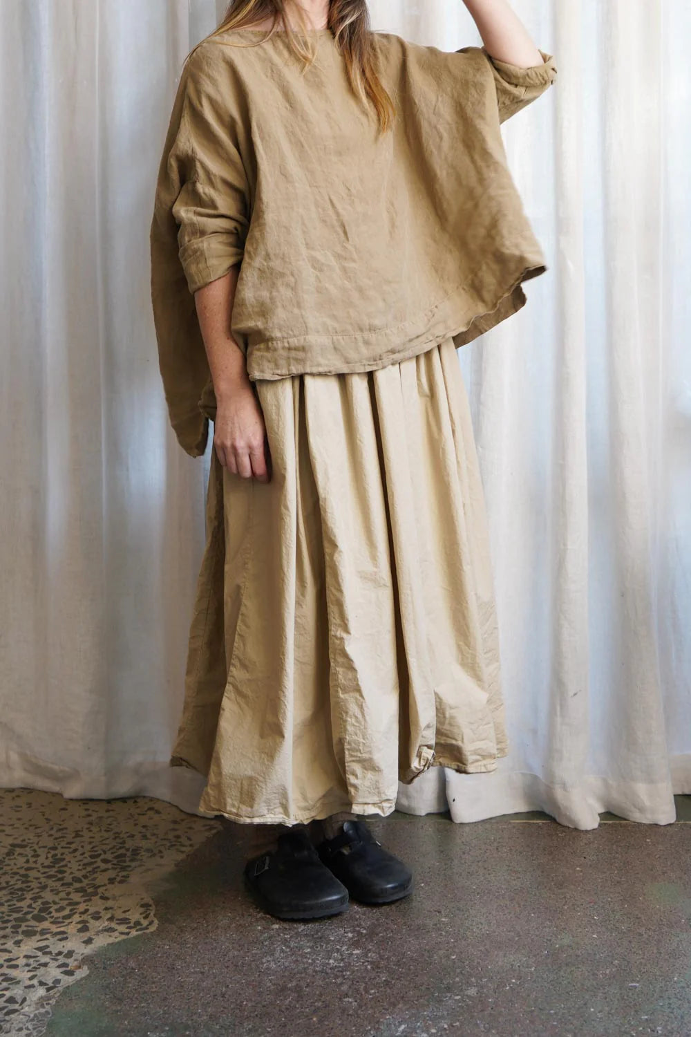 Ulla Skirt - Cotton Poplin Flax