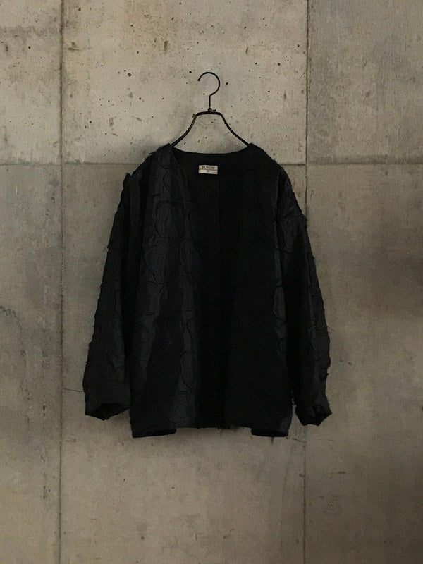 Silk Appliqué Jacket - Black
