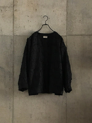 Silk Appliqué Jacket - Black