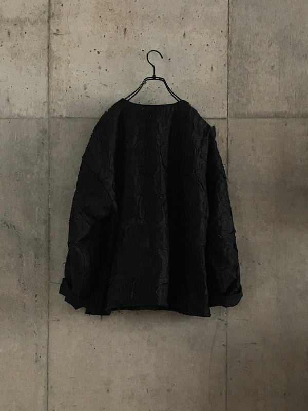 Silk Appliqué Jacket - Black