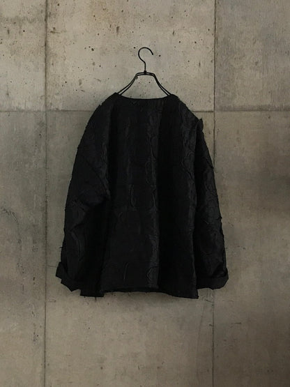 Silk Appliqué Jacket - Black