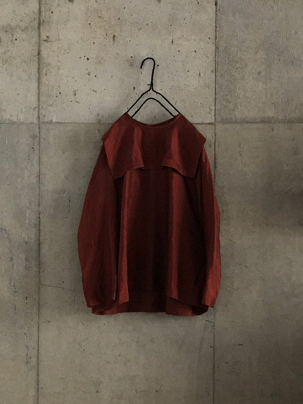 Back Button Sailor Blouse - Brown
