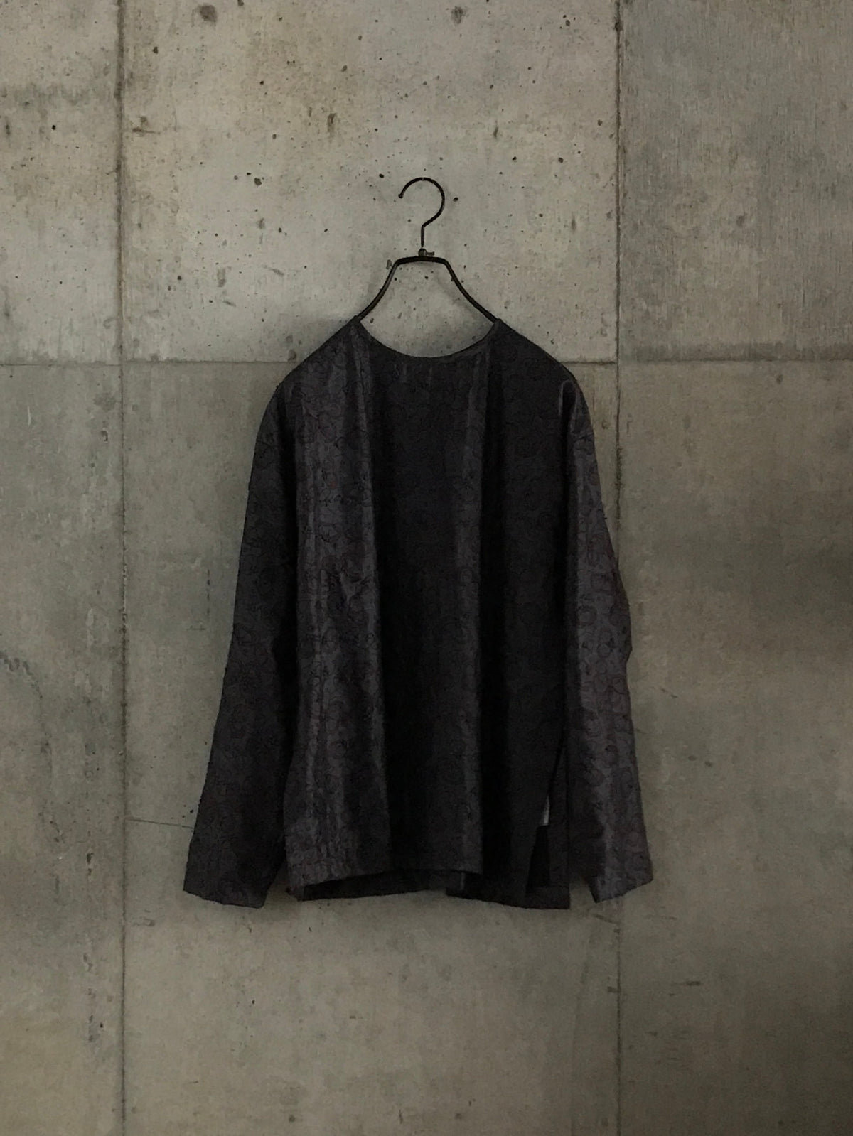 Embroidered Silk Blouse - Charcoal