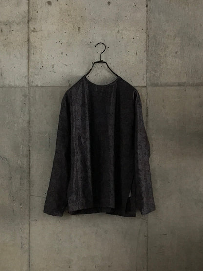 Embroidered Silk Blouse - Charcoal