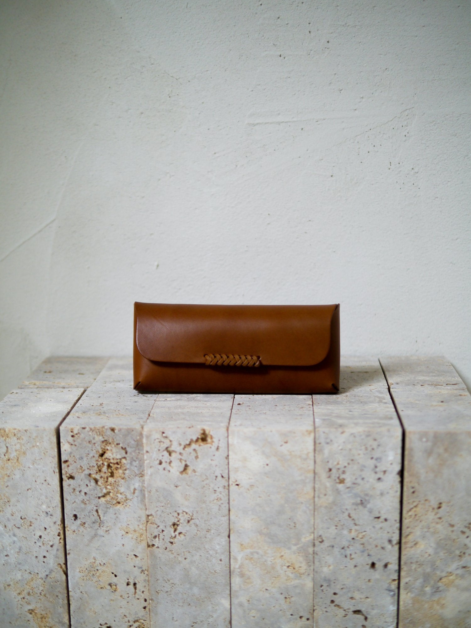 Woven Glasses Case in Chestnut