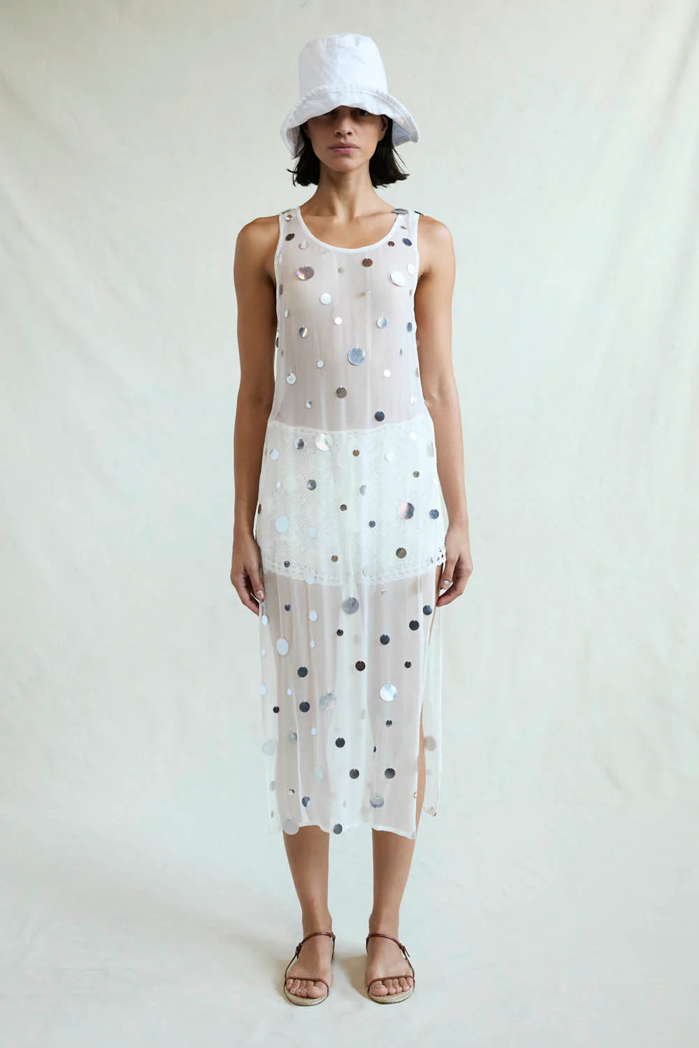 Chloe Sequin Tunic in White
