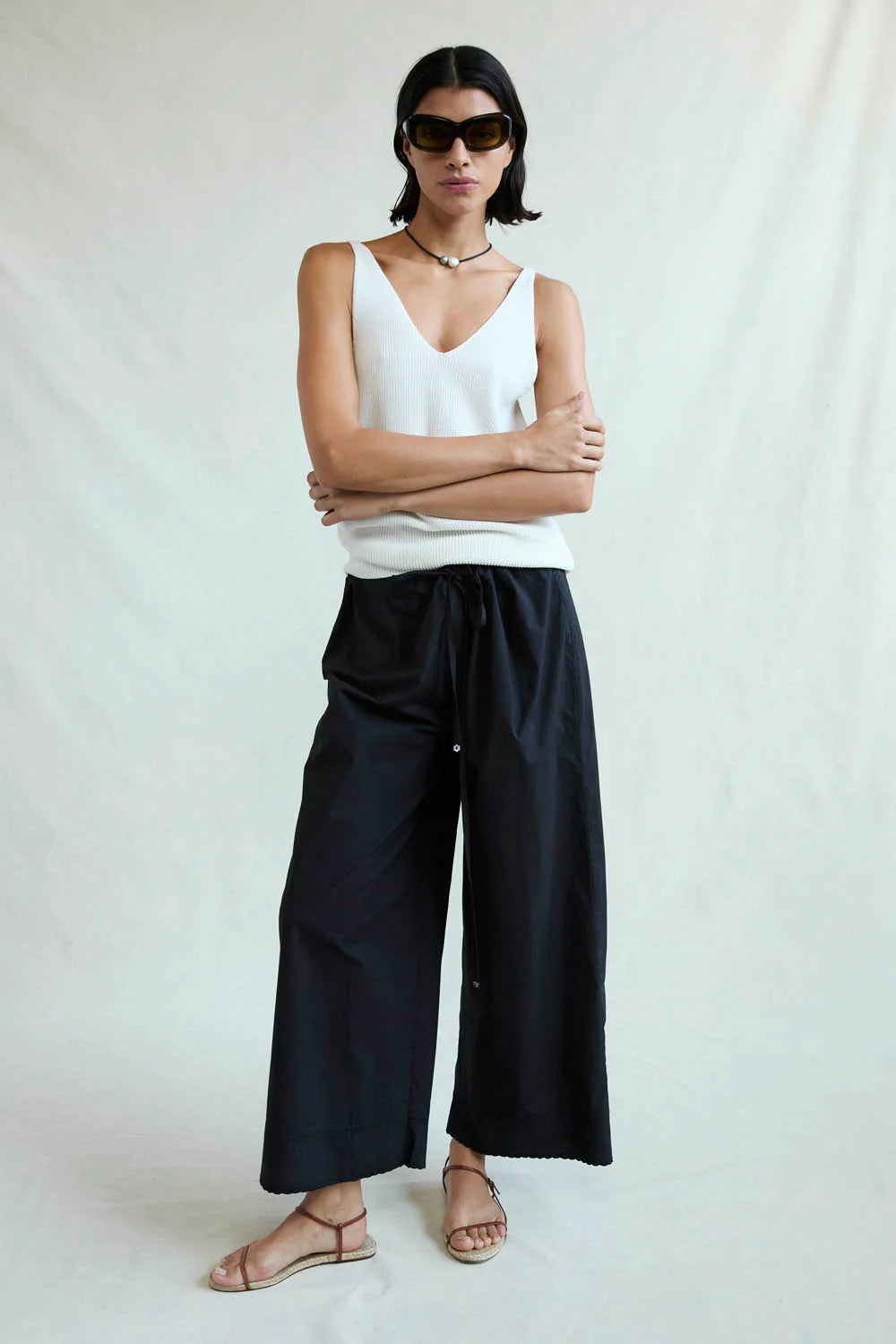 Ramona Poplin Pant in Caviar